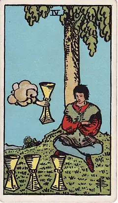 Four of Cups tarot card, Rider–Waite–Smith deck