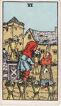 Six of Cups tarot card, Rider–Waite–Smith deck