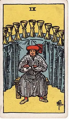 Nine of Cups tarot card, Rider–Waite–Smith deck