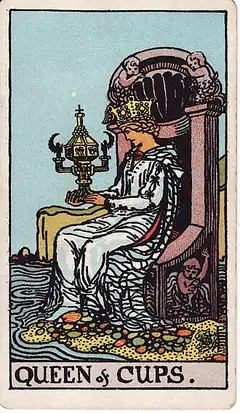 Queen of Cups tarot card, Rider–Waite–Smith deck