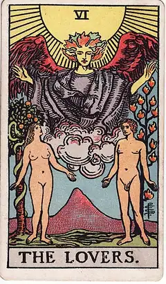 The Lovers tarot card, Rider–Waite–Smith deck