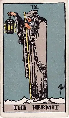 The Hermit tarot card, Rider–Waite–Smith deck