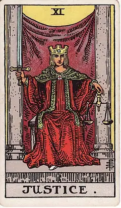Justice tarot card, Rider–Waite–Smith deck