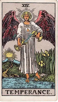 Temperance tarot card, Rider–Waite–Smith deck