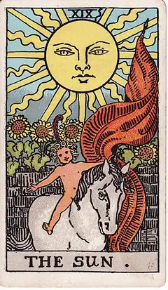 The Sun tarot card, Rider–Waite–Smith deck
