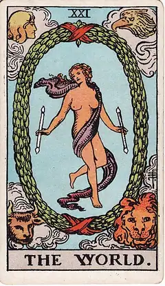 The World tarot card, Rider–Waite–Smith deck