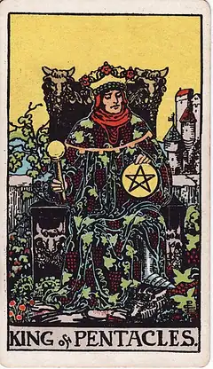 King of Pentacles tarot card, Rider–Waite–Smith deck