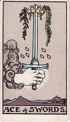 Ace of Swords tarot card, Rider–Waite–Smith deck