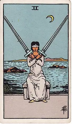 Two of Swords tarot card, Rider–Waite–Smith deck