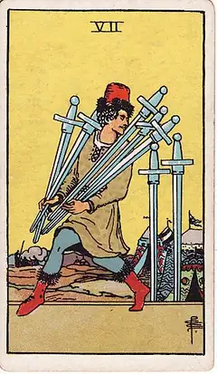 Seven of Swords tarot card, Rider–Waite–Smith deck