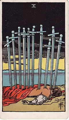 Ten of Swords tarot card, Rider–Waite–Smith deck
