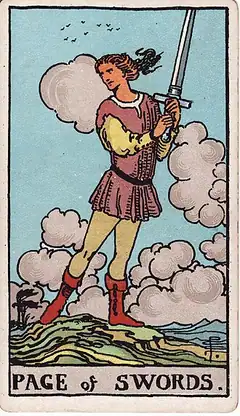 Page of Swords tarot card, Rider–Waite–Smith deck