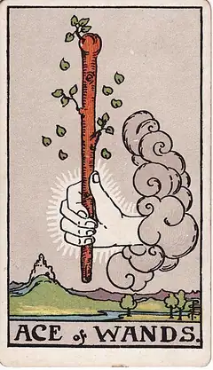 Ace of Wands tarot card, Rider–Waite–Smith deck