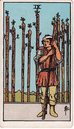 Nine of Wands tarot card, Rider–Waite–Smith deck