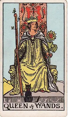 Queen of Wands tarot card, Rider–Waite–Smith deck