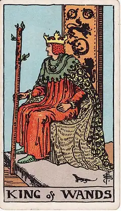 King of Wands tarot card, Rider–Waite–Smith deck