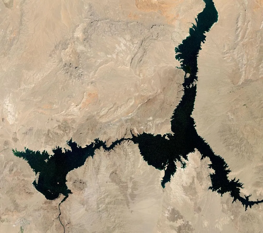 Lake Mead in 2000, Landsat satellite view