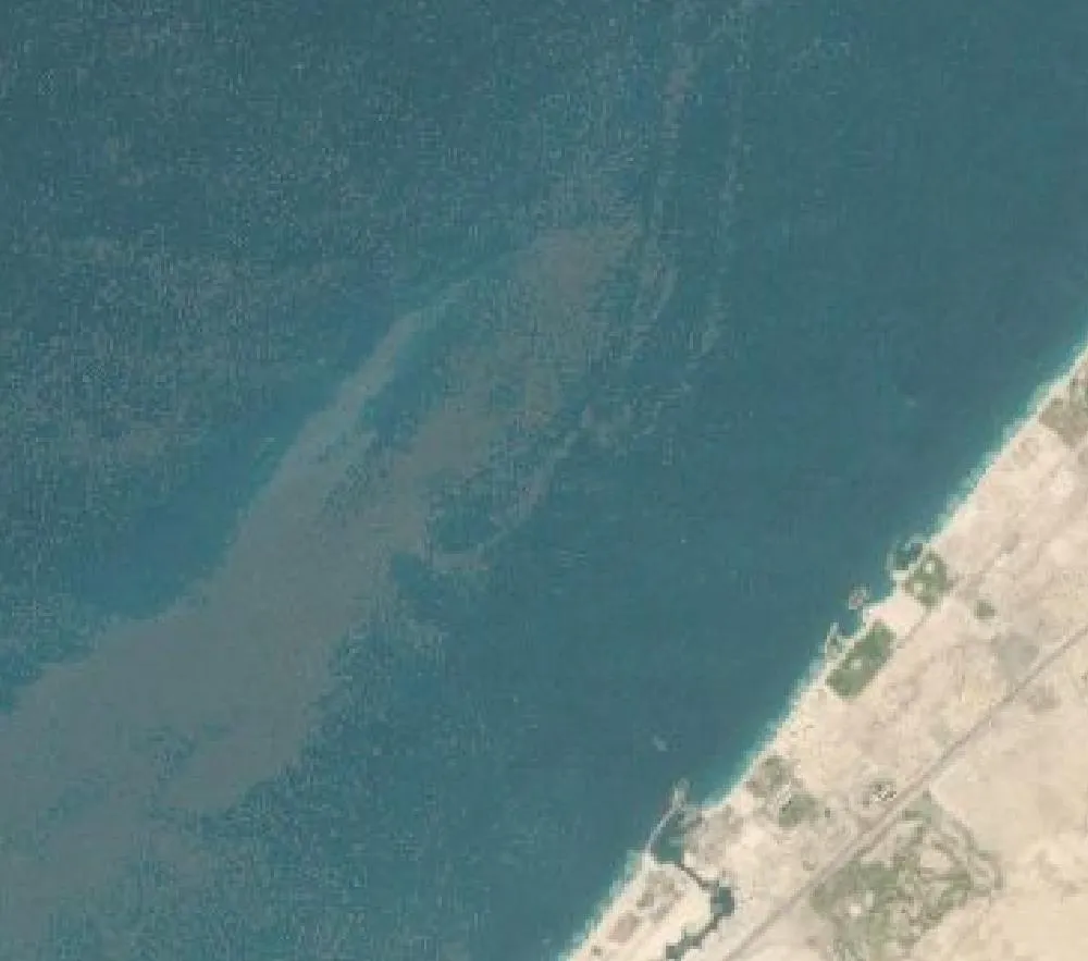 Palm Jumeirah, Dubai in 2000, Landsat satellite view