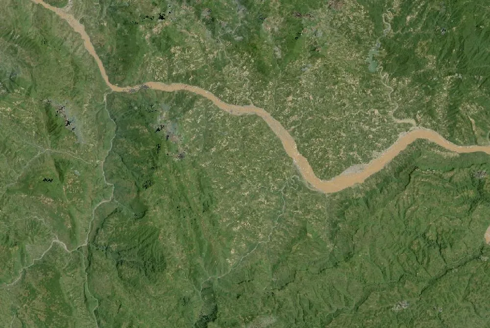 Three Gorges Dam in 1990, Landsat satellite view