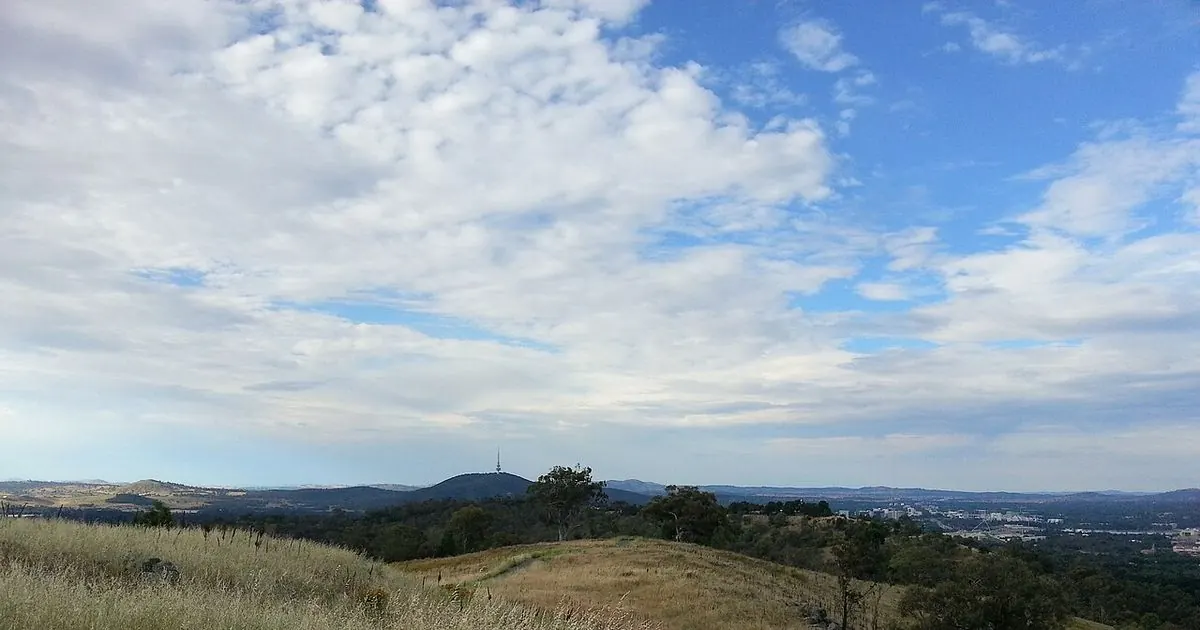 View across Canberra towards Black Mountain Tower from Red Hill