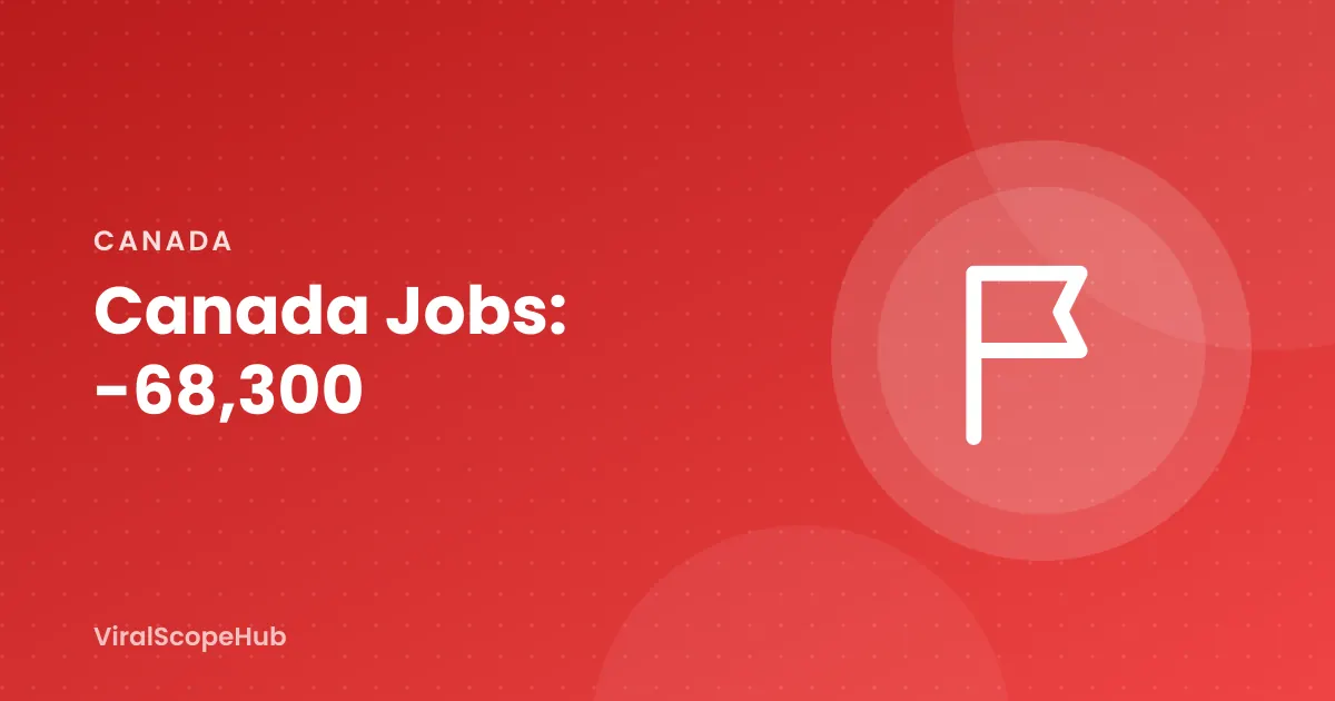 Illustration: downward jobs chart over a maple leaf motif