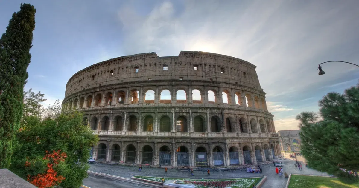 Exterior of the Colosseum amphitheatre in Rome Italy