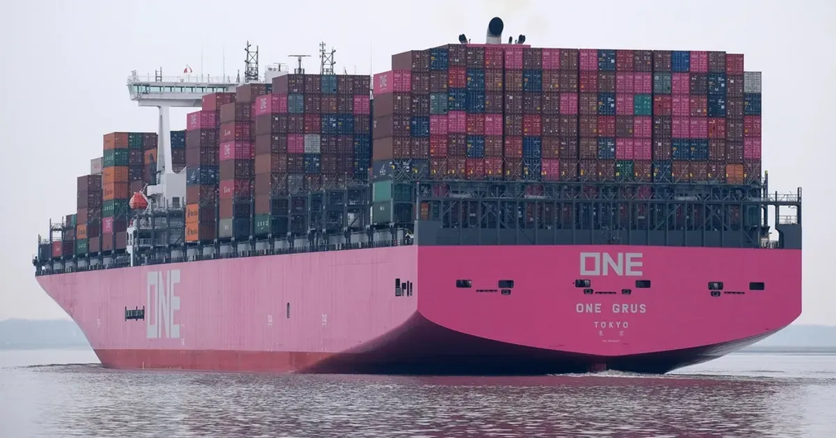 Ship sailing on blue water