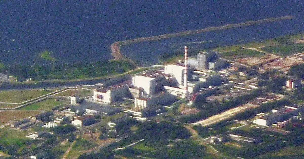 Exterior of a nuclear power plant reactor building under open sky