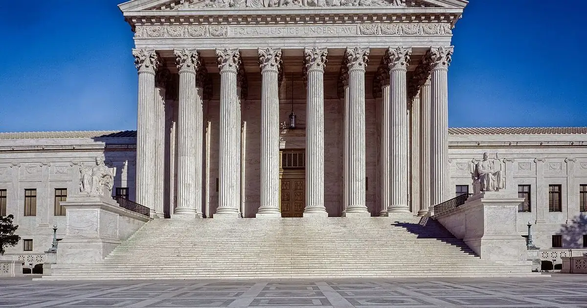 Marble columns of the U.S. Supreme Court building