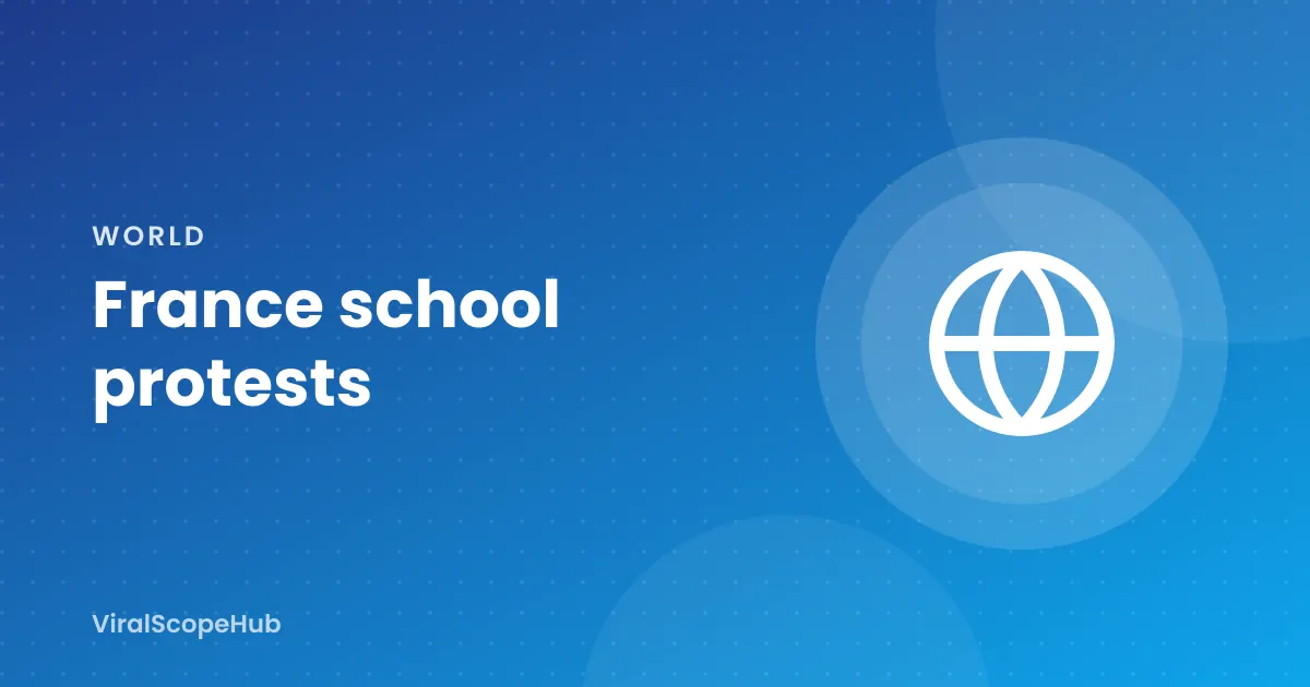 Illustration: globe icon with the words France school protests