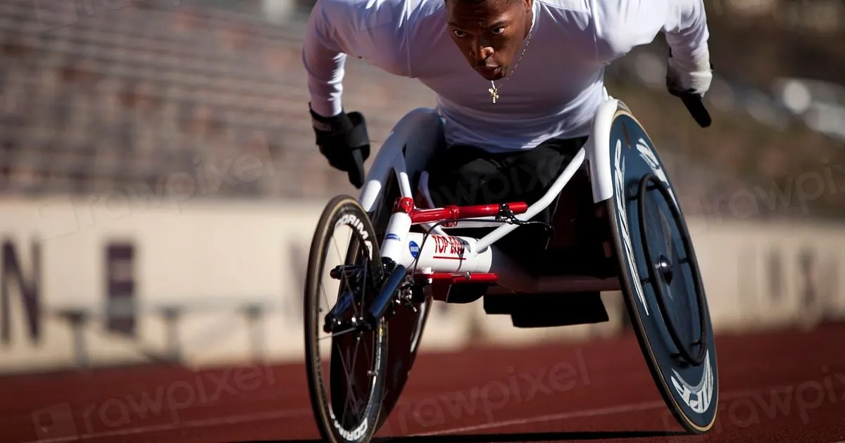 A para-athlete racing in a wheelchair on a running track (file photo)