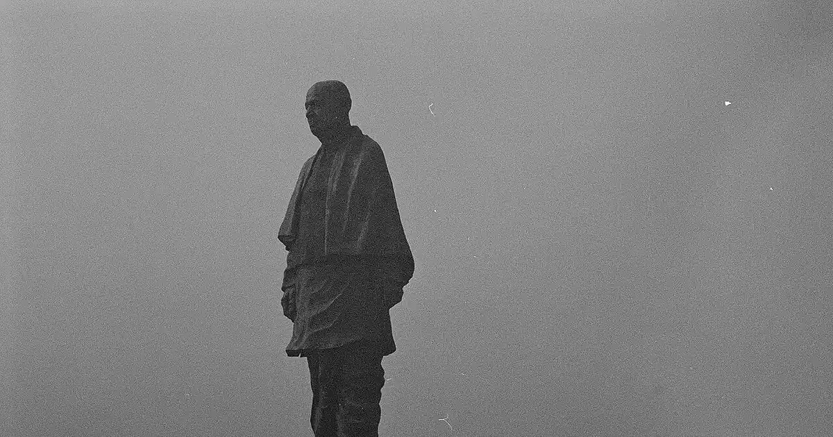 Full view of the Statue of Unity in Gujarat, India