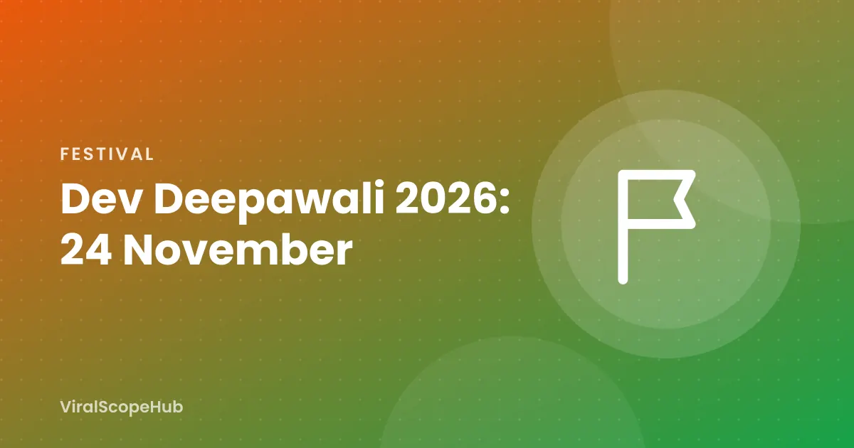 Illustration with the title Dev Deepawali 2026, 24 November