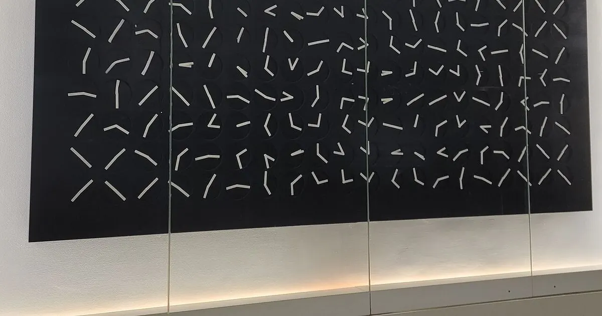 Wall of clocks showing city times