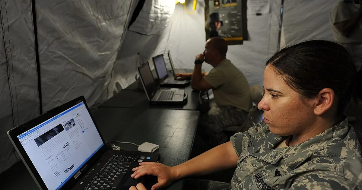 Laptop open for a video call