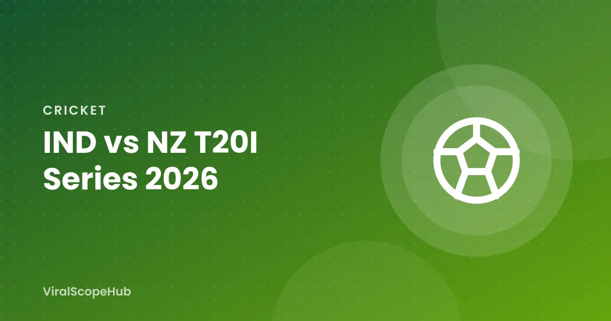 Illustration with the title India vs New Zealand T20I Series 2026