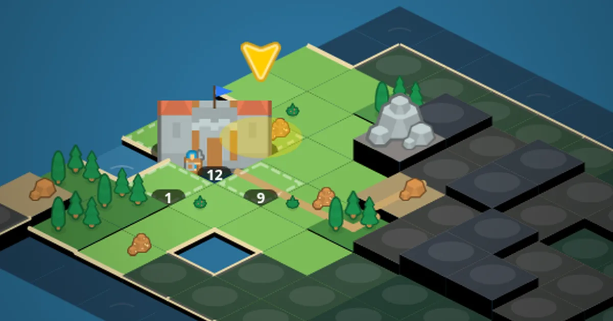 Isleborn Kingdoms island map with blue player lands, roads, beaches and snowy mountains