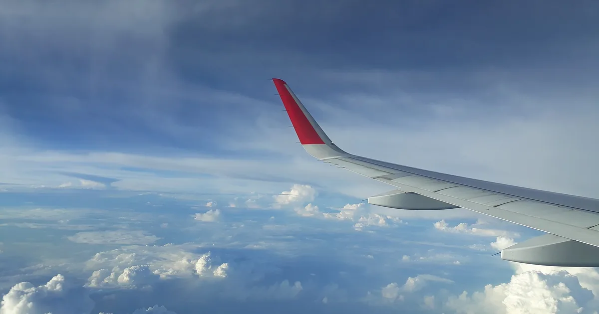 Clouds seen through an airplane window