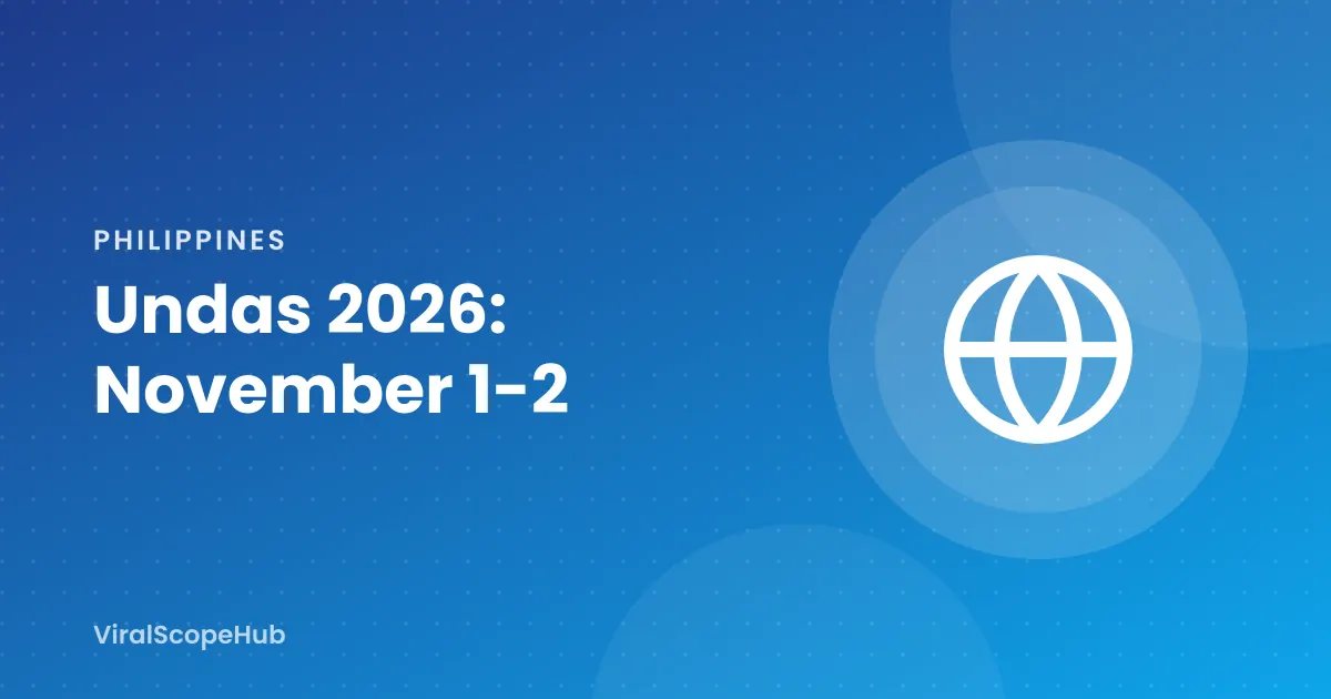 Illustration with the title Undas 2026, November 1 to 2