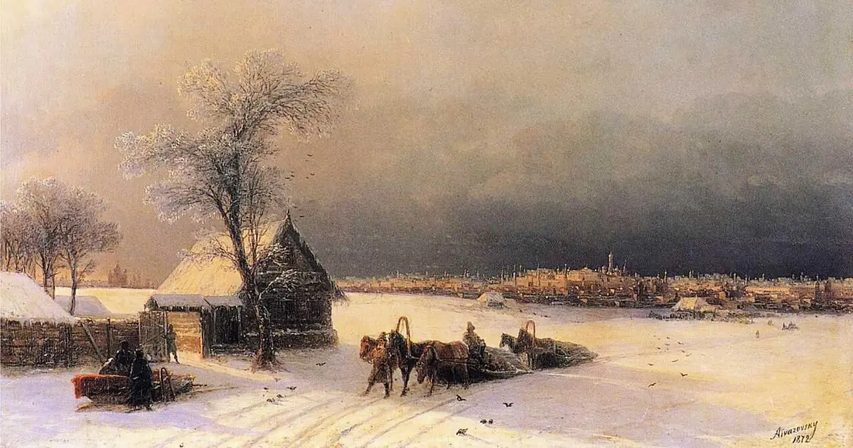 Snowy winter landscape Russia