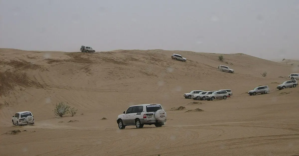 Desert dunes near Dubai in the mild winter season