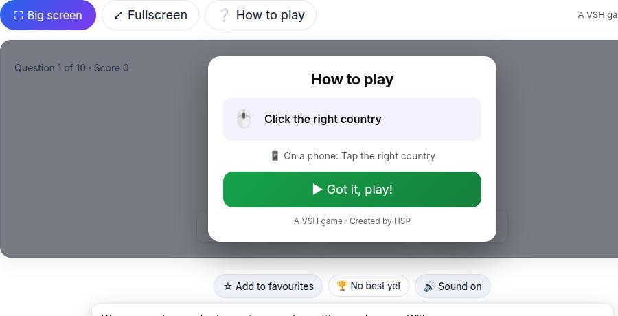 Daily Flag & Capital Quiz during play