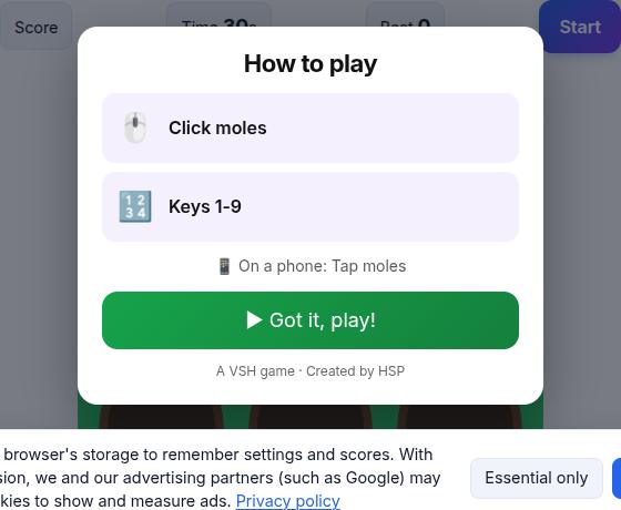 Mole Bop during play