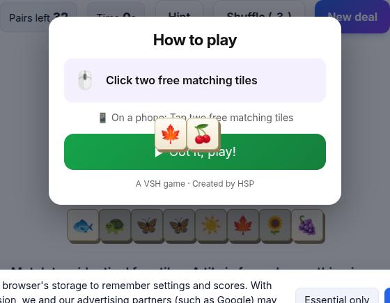 Tile Match Solitaire during play