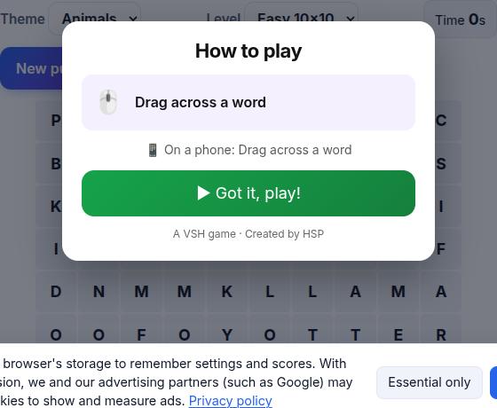 Word Search during play